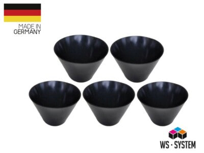 5 x Profi Hoch Gips Becher Schale Schüssel Gummibecher Anrührbecher Mischbecher