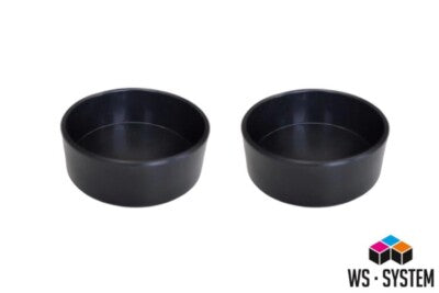 2 x Profi Flach Gips Becher Schale Schüssel Gummibecher Anrührbecher Mischbecher