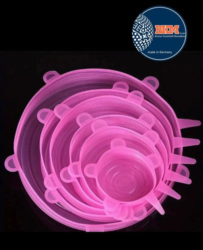 6* Stretch Silikon Frischhalte Deckel Universaldeckel dehnbar Wiederverwendbar