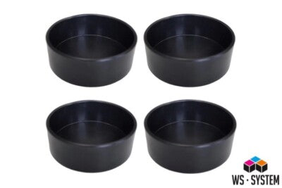 4 x Profi Flach Gips Becher Schale Schüssel Gummibecher Anrührbecher Mischbecher