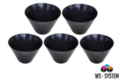 5 x Profi Hoch Gips Becher Schale Schüssel Gummibecher Anrührbecher Mischbecher