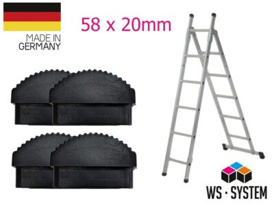 4 Stück Leiter Gummifüße Fuß Leiterschuh Gummi Traverse Kappe Anti-Rutsch Ersatz