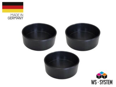 3 x Profi Flach Gips Becher Schale Schüssel Gummibecher Anrührbecher Mischbecher
