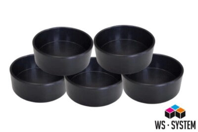 5 x Profi Flach Gips Becher Schale Schüssel Gummibecher Anrührbecher Mischbecher