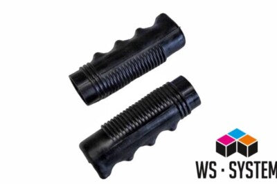 2 x Universal Fahrradgriff Vintage Lenker Griff Gummi 22mm Schwarz **Neu**