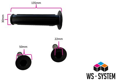 2 x Universal Schubkarrengriff Griff Schubkarre Sackkarre - 22mm Schwarz **Neu**