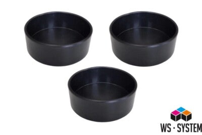 3 x Profi Flach Gips Becher Schale Schüssel Gummibecher Anrührbecher Mischbecher