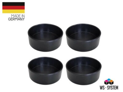 4 x Profi Flach Gips Becher Schale Schüssel Gummibecher Anrührbecher Mischbecher