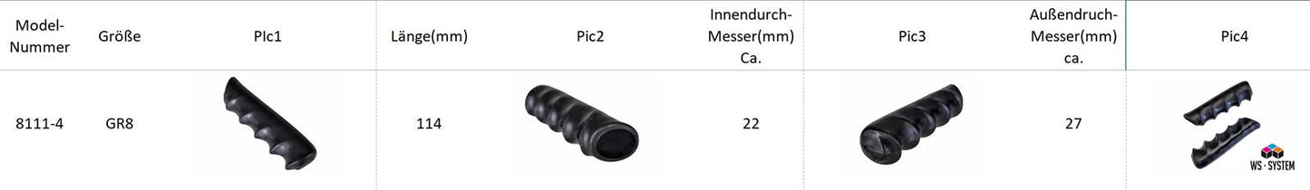 2 x Universal Fahrradgriff Vintage Lenker Griff Gummi 22mm Schwarz **Neu**