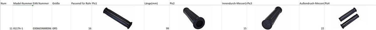 2 x Universal Fahrradgriff Kinderfahrrad Lenker Griff Gummi 15mm Schwarz **Neu**