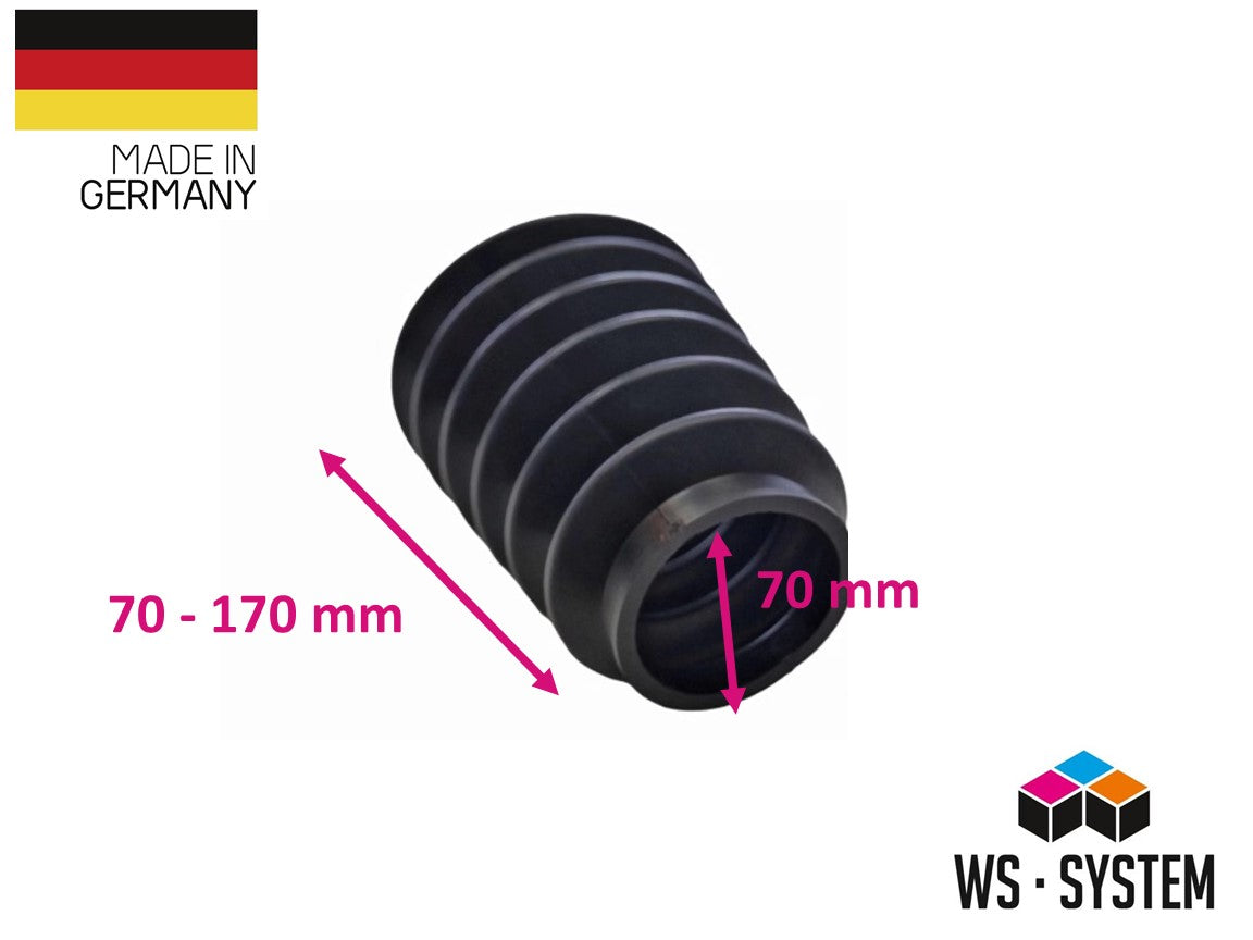 1 Stück Universal Faltenbalg Manschette Anhänger Balg L 70mm-170m Ø 60mm/75mm