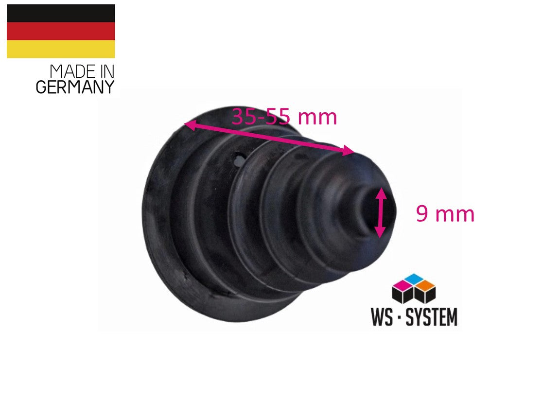1 Stück Universal Faltenbalg Manschette Anhänger Boot L 55mm Ø 9mm / Ø 40mm
