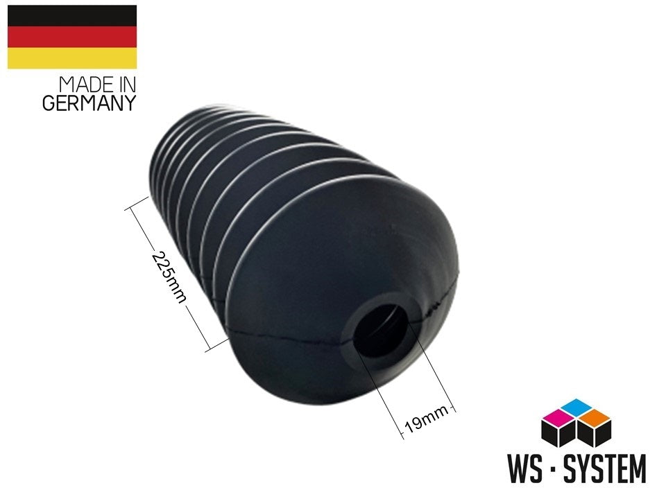 1 x Universal Faltenbalg Gummi Manschette Anhänger  L 225mm-115mm Ø 19mm/53mm