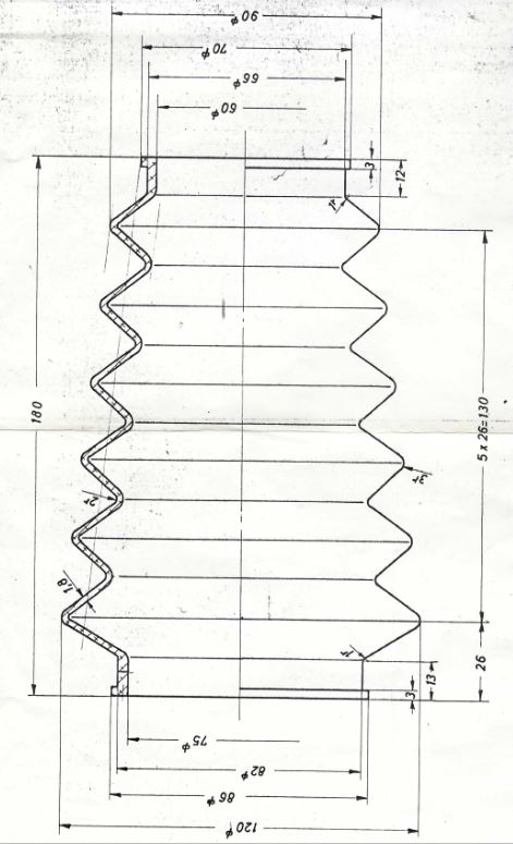 Universal Faltenbalg aus PVC - 2 Stück