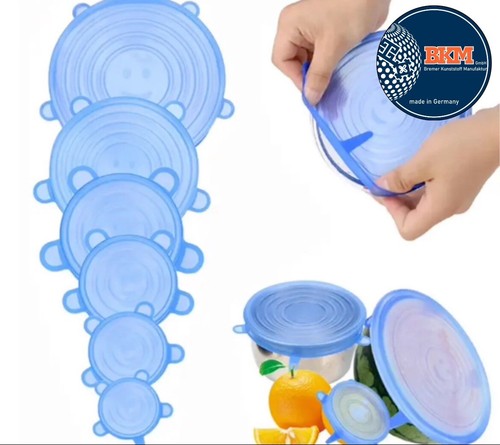 6* Stretch Silikon Frischhalte Deckel Universaldeckel dehnbar Wiederverwendbar