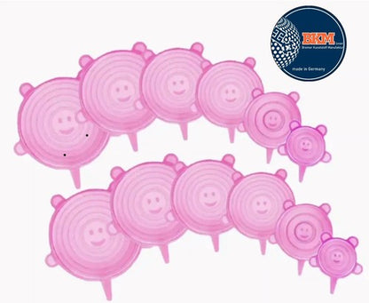 6* Stretch Silikon Frischhalte Deckel Universaldeckel dehnbar Wiederverwendbar