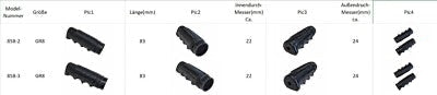 2 x Universal Fahrradgriff Vintage Lenker Griff Gummi 22mm Schwarz **Neu**
