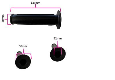 2 x Universal Schubkarrengriff Griff Schubkarre Sackkarre - 22mm Schwarz **Neu**