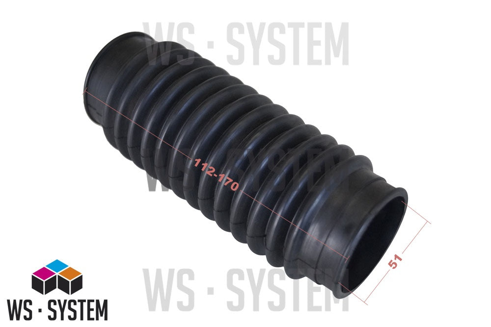1 Stück Universal Faltenbalg Manschette Achsmanschette L 112mm-170mm Ø 51mm