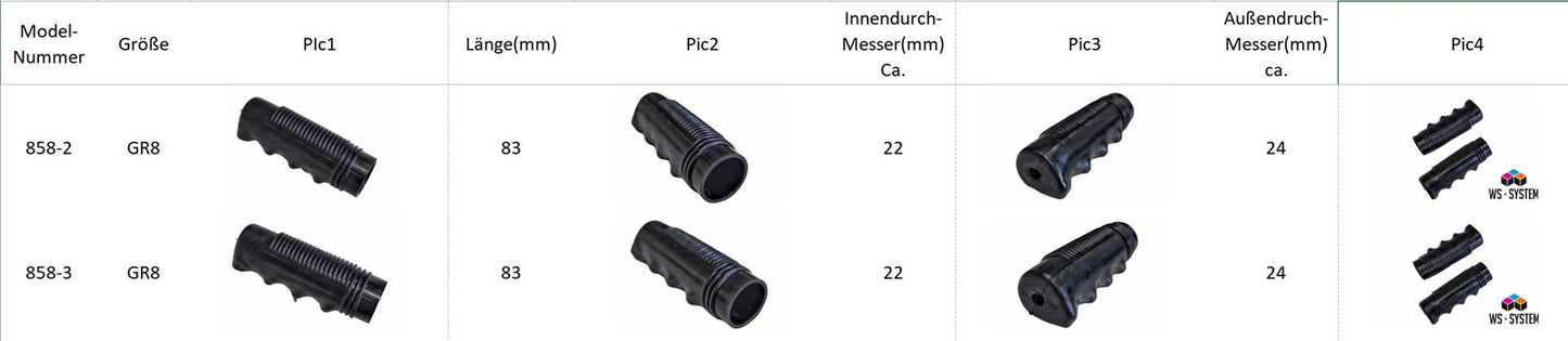 2 x Universal Fahrradgriff Vintage Lenker Griff Gummi 22mm Schwarz **Neu**