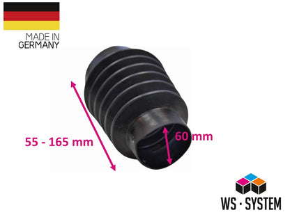 1 Stück Universal Faltenbalg Manschette Anhänger Boot L 55-165mm Ø 60mm/100mm
