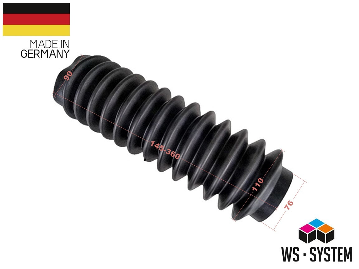 1 Stück Universal Faltenbalg Manschette Gabelbalg Boot Balg L 145mm-360mm76/90mm