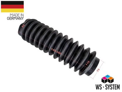 1 Stück Universal Faltenbalg Manschette Gabelbalg Boot Balg L 145mm-360mm76/90mm