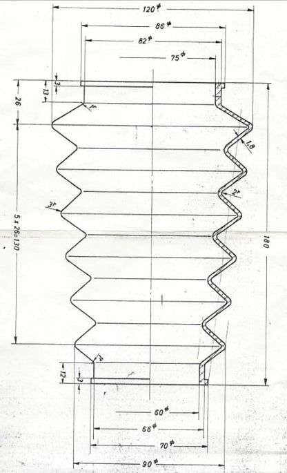 Universal Faltenbalg aus PVC - 2 Stück