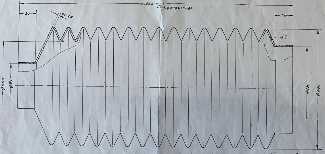 Universal Faltenbalg aus PVC - 1 Stück